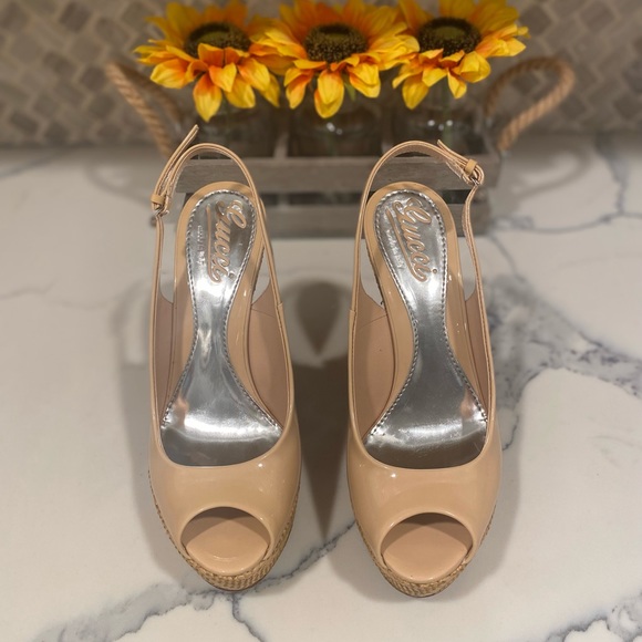 Gucci Patent Leather Slingback Platform Espadrille Wedge Sandal - Picture 6 of 8